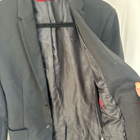 ZARA black two buttons embroidered pocket tailored slim fit blazer jacket S - Picture 11 of 14